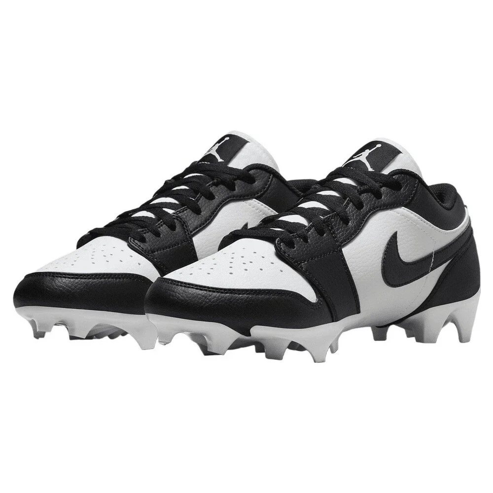 Mens Sz 15 Nike Air Jordan 1  Low TD Black White Football Cleats FJ6245-100